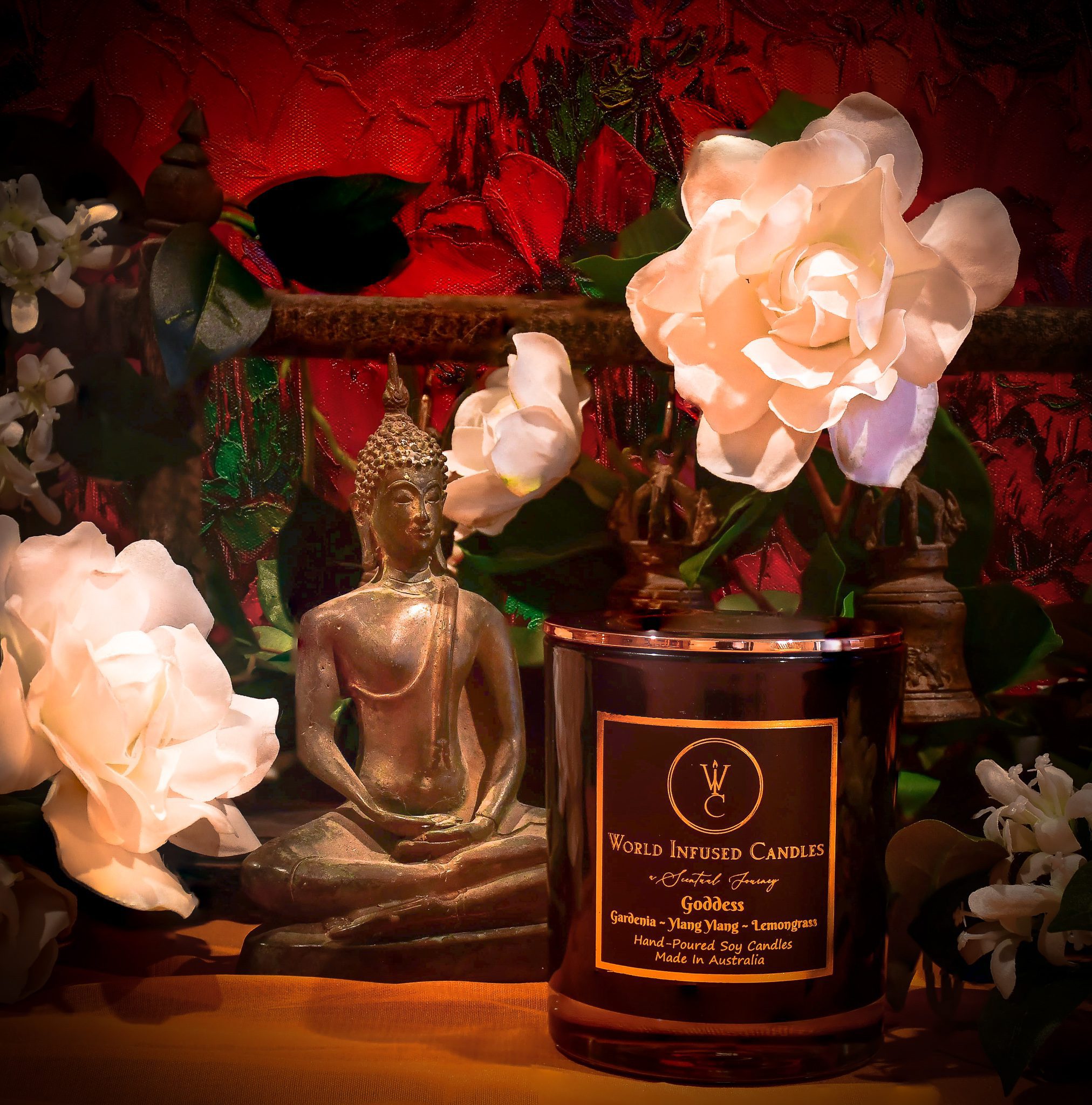 Goddess, This Gardenia Candle is combined with Ylang-Ylang and Lemongrass